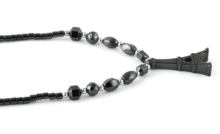 18" Eiffel Tower Hematite Necklace - Image 3