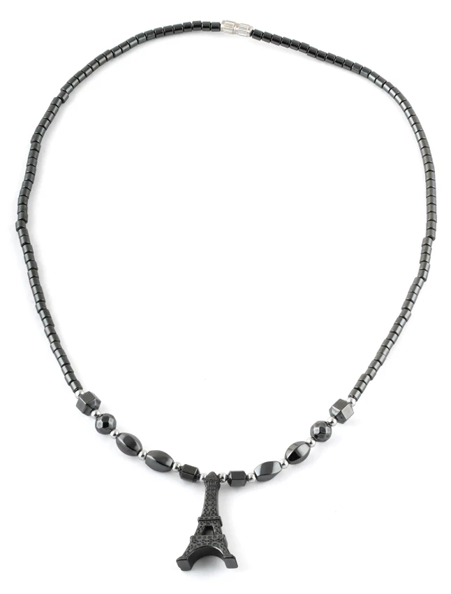 18" Eiffel Tower Hematite Necklace - Image 4