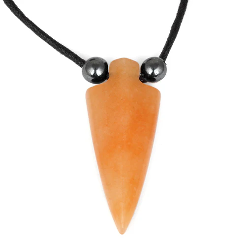 18x44mm Red Aventurine Arrowhead Adj Cord Necklace - Image 3