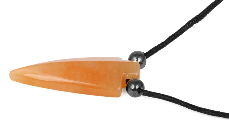 18x44mm Red Aventurine Arrowhead Adj Cord Necklace - Image 4