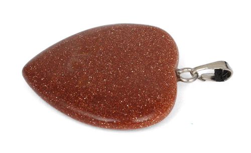 25mm Rust Sparkle Heart Pendant - Image 3