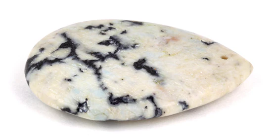 35X45MM White Turquoise Jasper Drop Gem Stone Pendant - Image 3