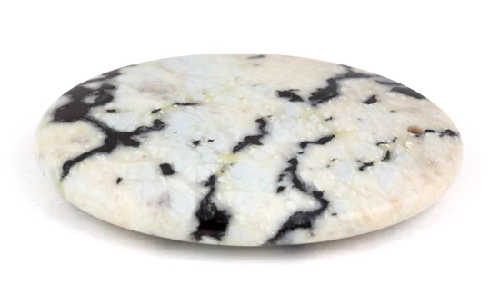 35X45MM White Turquoise Jasper Oval Gem Stone Pendant - Image 3