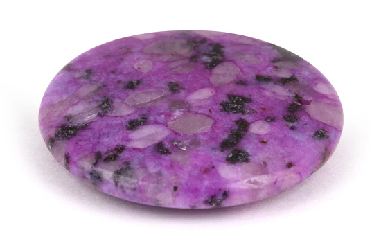 38MM Plain Round Sugilite-Kiwi Gem Stone Pendant - Image 3