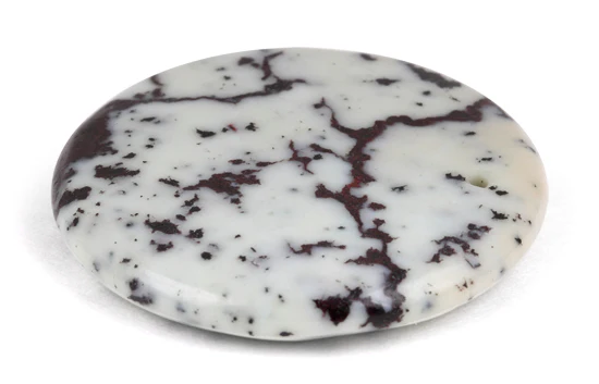 40MM White Turquoise Jasper Puffy Disc Gem Stone Pendant - Image 3