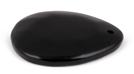 40X50MM Black Agate Drop Gem Stone Pendant - Image 3