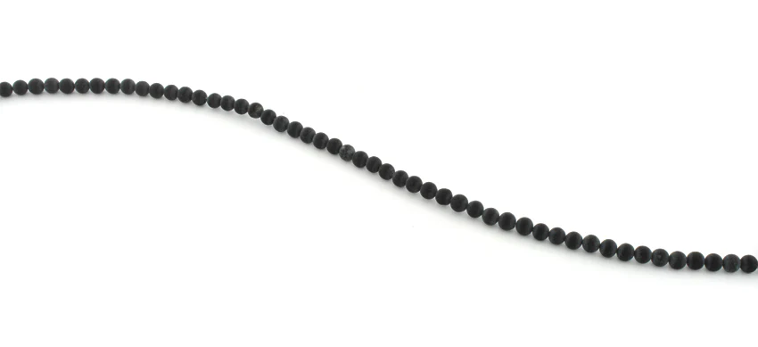 4mm Frosted Blackstone Round Gem Stone Beads - Image 3