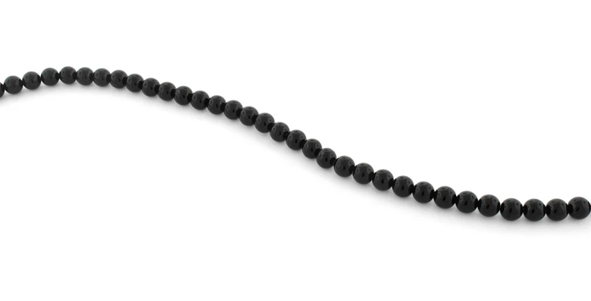 6mm Black Agate Round Gem Stone Beads - Image 3