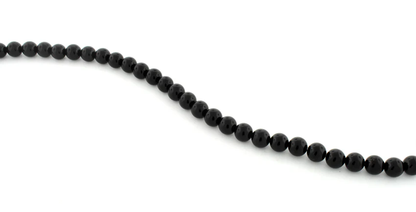 8mm Black Agate Round Gem Stone Beads - Image 3