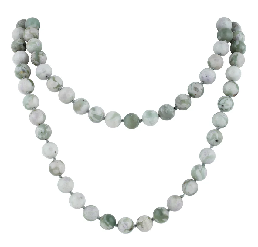 32" 8mm Peace Stone Round Gemstone Bead Necklace - Image 3