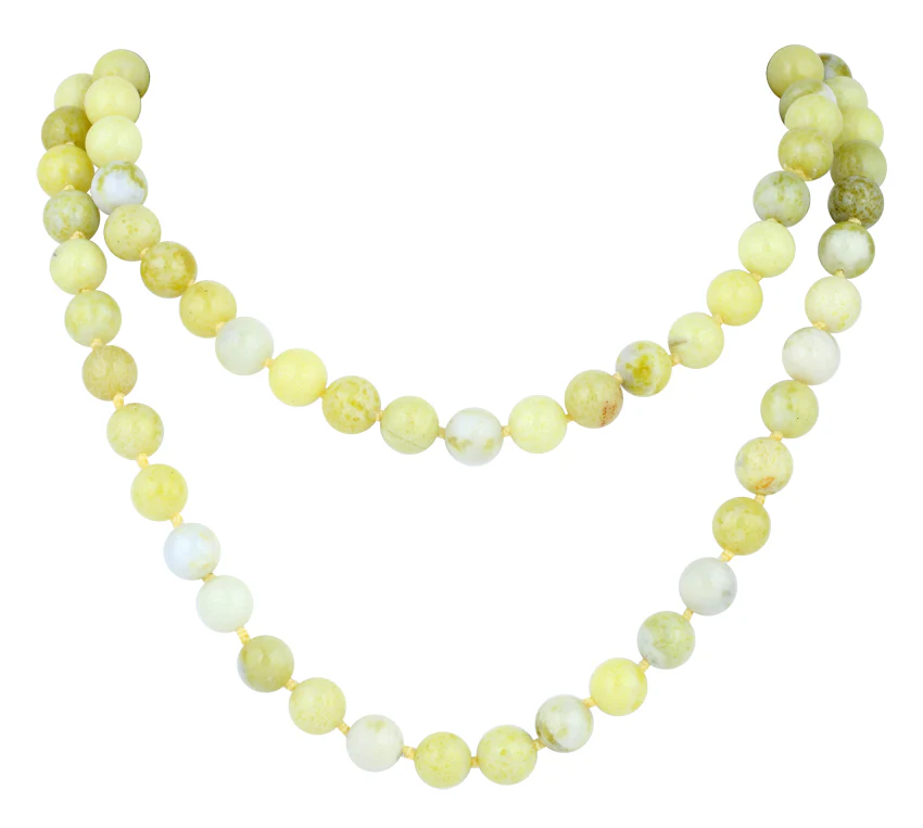 32" 8mm Pineapple Jasper Round Gemstone Bead Necklace - Image 3