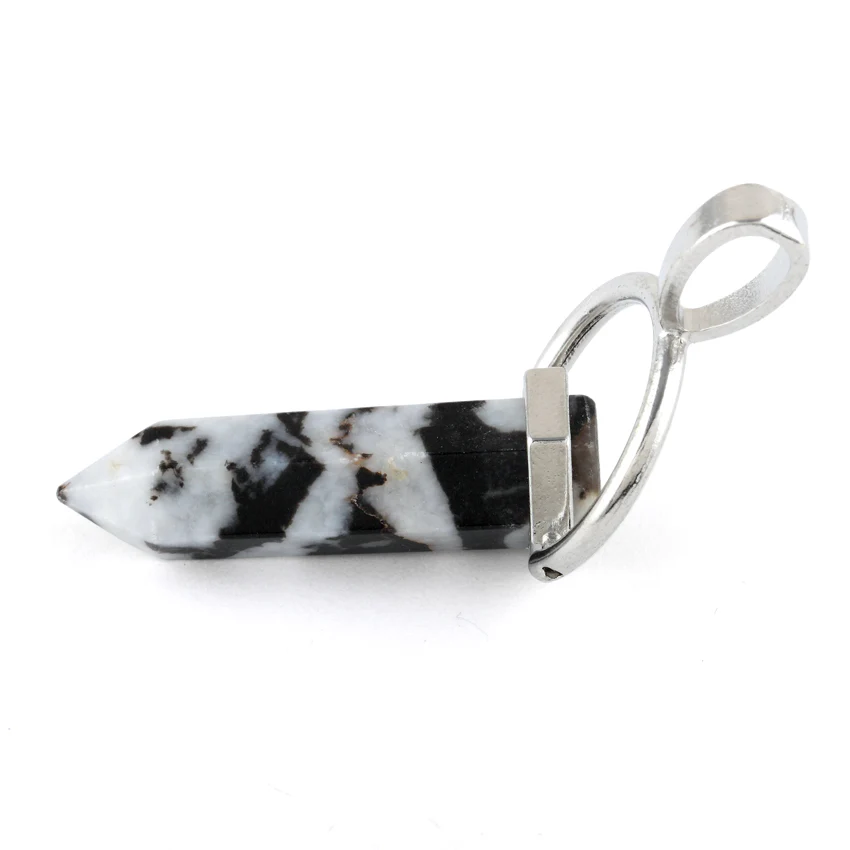 8X35mm Faceted Single Point-Swing Zebra Jasper Pendant - Image 3