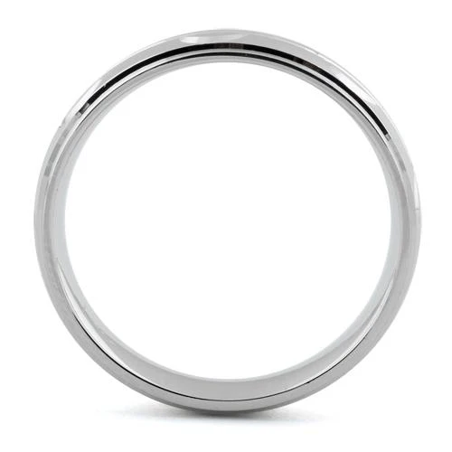 Sterling Silver Diamond Cut Half Moon Wedding Band Ring - Image 3