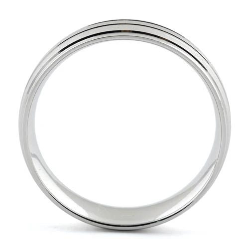 Sterling Silver Diamond Cut Triple Layer Brushed Wedding Band Ring - Image 3