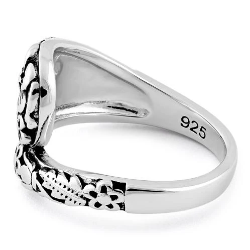 Sterling Silver Flowers Spoon Ring - Image 4