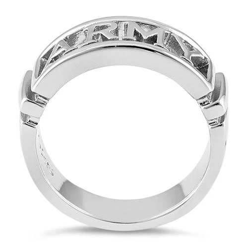 Sterling Silver Men's ARMY Ring - Image 3