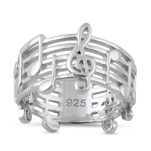 Sterling Silver Musical Notes Ring - Image 3