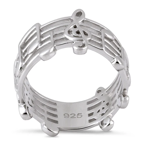 Sterling Silver Musical Notes Ring - Image 4