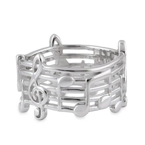 Sterling Silver Musical Notes Ring - Image 5