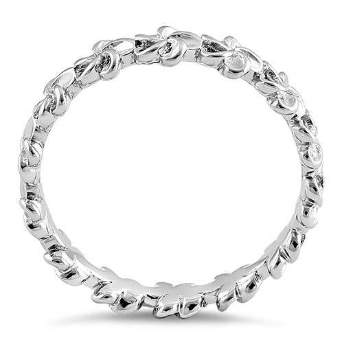 Sterling Silver Plumeria Eternity Band Ring - Image 4