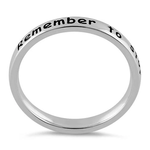 Sterling Silver "Remember to stop and smell the roses" Ring - Image 3