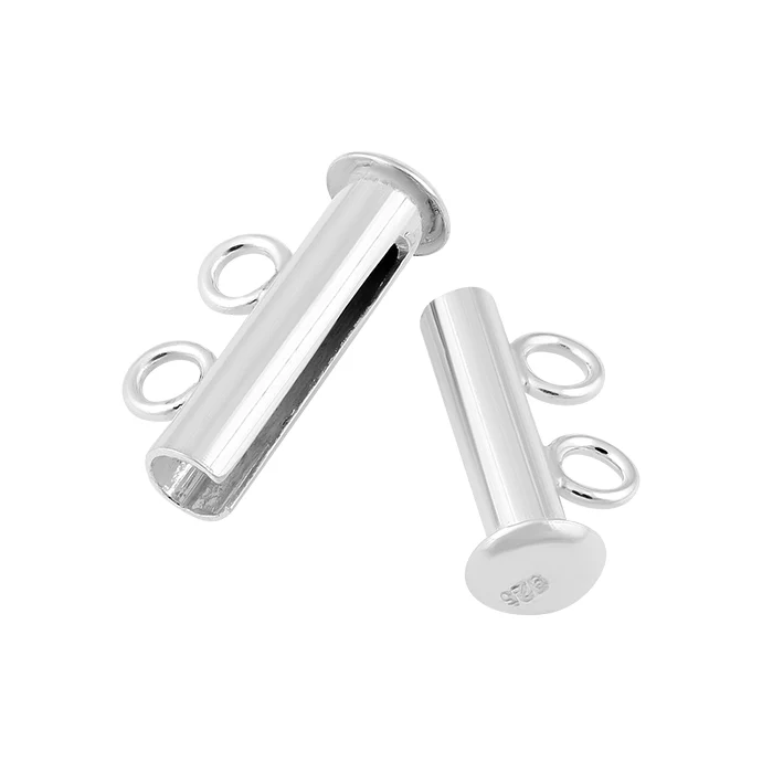 Sterling Silver Tube / Bar Clasp 16mm 2 Strand - Image 3