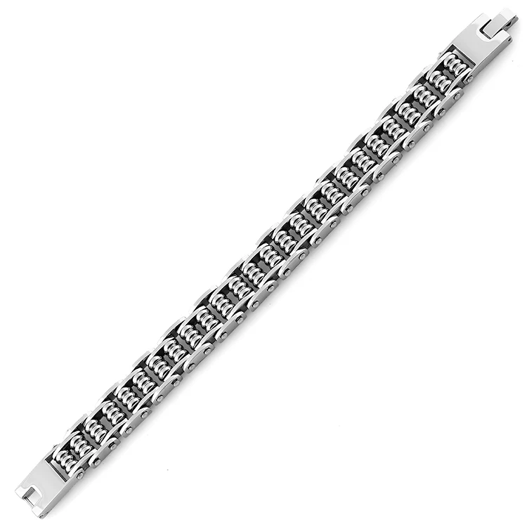 Stainless Steel Groove Cylinder Bracelet - Image 4
