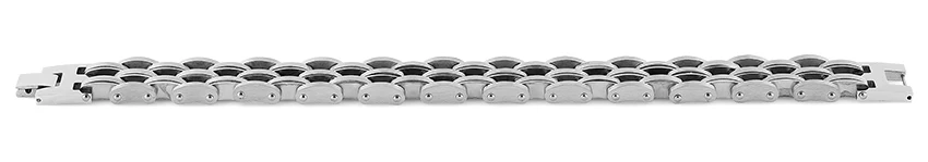 Stainless Steel Thick Half Oval Bean Bracelet - Image 3