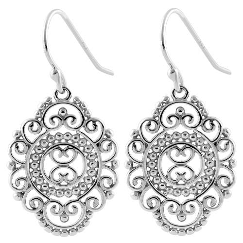 Sterling Silver Bali Dangle Earrings - Image 3