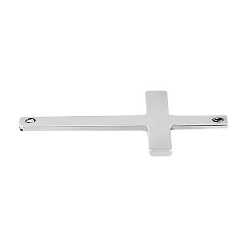 Sterling Silver Charm Sideways Cross 22.5 x 14.5mm - Image 3