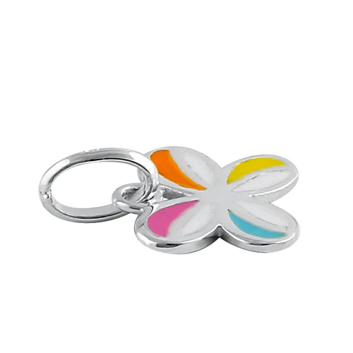 Sterling Silver Colorful Enamel Butterfly Pendant - Image 3