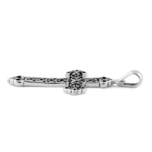 Sterling Silver Hearted Cross Pendant - Image 3