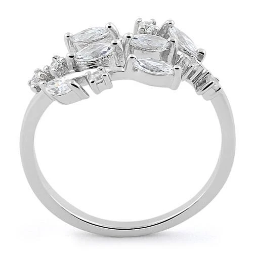 Sterling Silver Leaves CZ Ring - Image 3