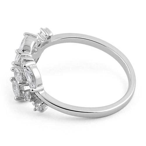 Sterling Silver Leaves CZ Ring - Image 4