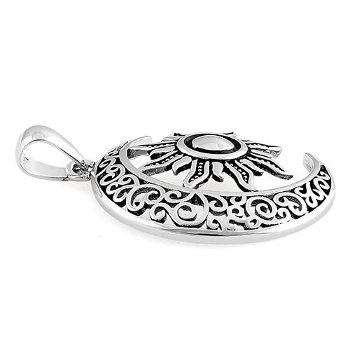 Sterling Silver Moon and Sun Celtic Pendant - Image 3