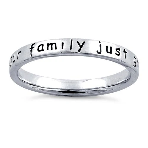 Sterling Silver "Our Family Just Grew By Two Feet" Ring - Image 3