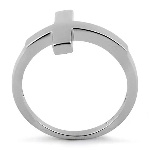Sterling Silver Plain Cross Ring - Image 3
