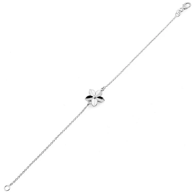 Sterling Silver Plumeria Bracelet - Image 3