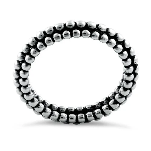 Sterling Silver Stackable Pebbles Eternity Ring - Image 4