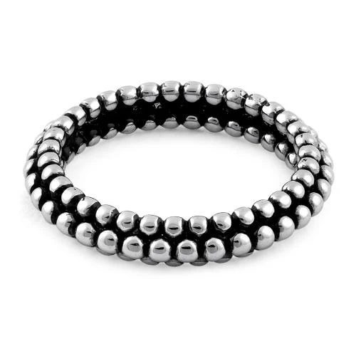 Sterling Silver Stackable Pebbles Eternity Ring - Image 5