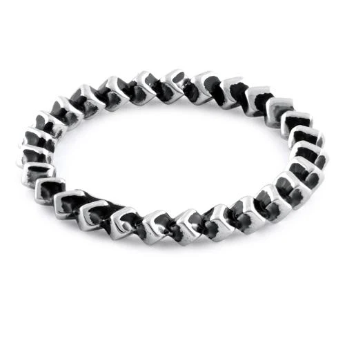 Sterling Silver Stackable Revolving Cube Eternity Ring - Image 4