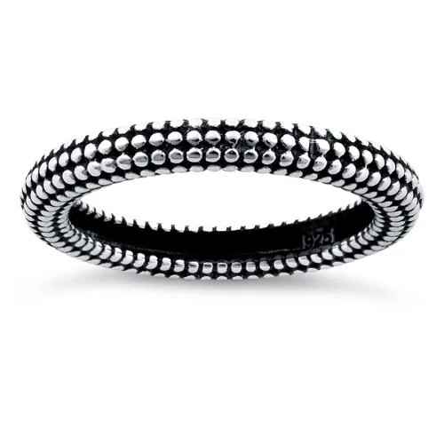 Sterling Silver Stackable Tiny Pebbles Eternity Ring - Image 3