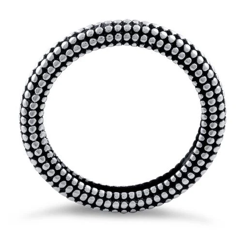 Sterling Silver Stackable Tiny Pebbles Eternity Ring - Image 4