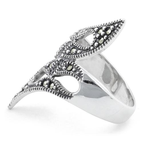 Sterling Silver Tribal Marcasite Ring - Image 4
