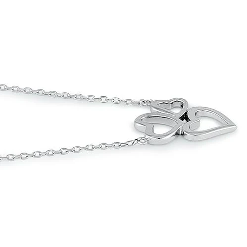 Sterling Silver Triple Heart Necklace - Image 5