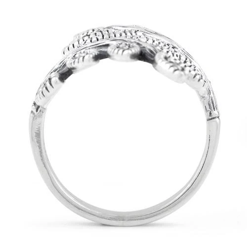 Sterling Silver Two Leaf Marcasite Ring - Image 3