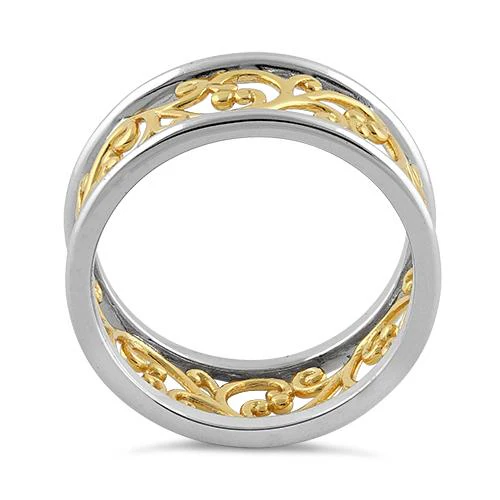 Sterling Silver Two-Tone Gold-Plated Vines Ring - Image 3