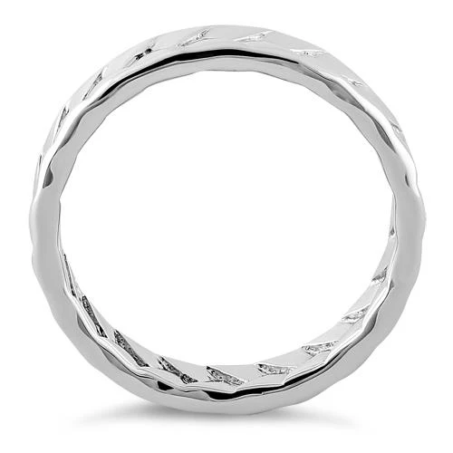 Sterling Silver Weave Pattern Band Ring - Image 3