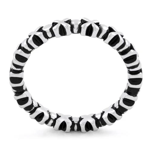 Sterling Silver X & O Stackable Ring - Image 4