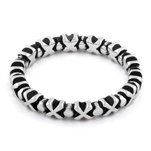 Sterling Silver X & O Stackable Ring - Image 5
